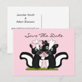 Kleine stinkdieren slaan de datum op aankondigingskaart (Voorkant / Achterkant)