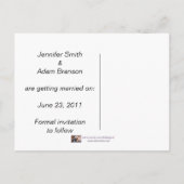 Kleine stinkdieren slaan de datum op aankondigingskaart (Achterkant)