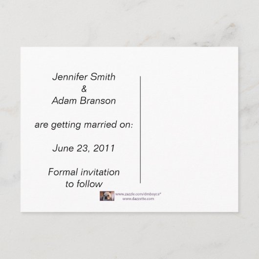 Kleine stinkdieren slaan de datum op aankondigingskaart (Achterkant)