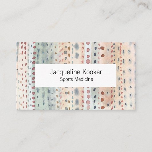 Kleine stippen waterverf abstract visitekaartje (Voorkant)