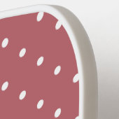 Kleine Stippenroze Wit Stippen Pickleball Paddle (Links Detail)