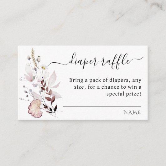 Kleine stollingsboho - modern Baby shower Diaper Informatiekaartje (Voorkant)
