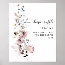 Kleine stollingsboho - modern Baby shower Diaper Poster