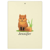 Kleine stoofvos personaliseren Terug naar school Klembord (Achterkant)