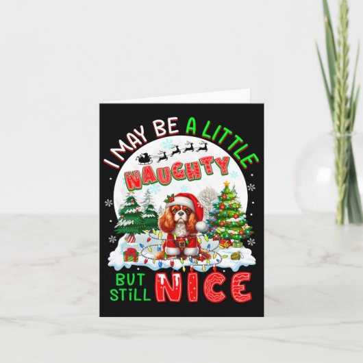 Kleine stoute maar leuke kerstcavalier koning Char Kaart (Voorkant)