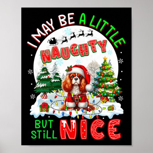 Kleine stoute maar leuke kerstcavalier koning Char Poster (Voorkant)