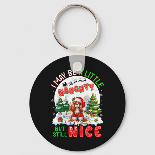 Kleine stoute maar leuke kerstcavalier koning Char Sleutelhanger (Voorkant)