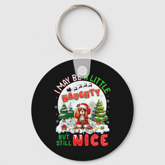 Kleine stoute maar leuke kerstcavalier koning Char Sleutelhanger (Voorkant)