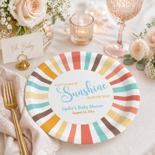 Kleine Straal Van Zonneschijn Baby Shower Papieren Bordje