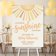 Kleine straal van zonneschijn baby shower welkomst
