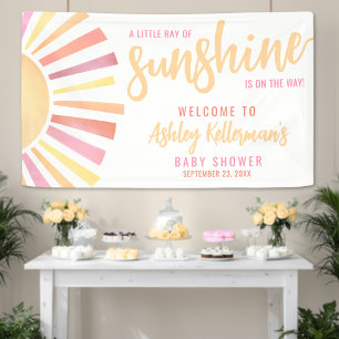 Kleine straal van zonneschijn baby shower welkomst spandoek