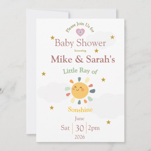 Kleine straal van zonneschijn Boho babyshower uitn Kaart (Voorkant)