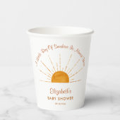 Kleine straal van zonneschijn zon Baby shower Papieren Bekers (Achterkant)