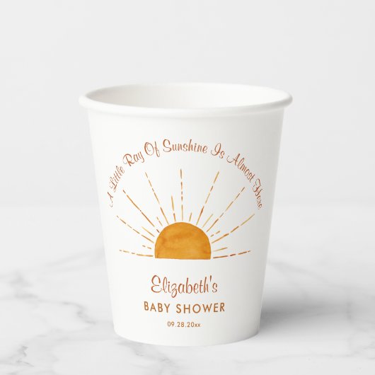 Kleine straal van zonneschijn zon Baby shower Papieren Bekers (Voorkant)