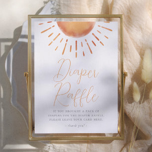 Kleine Straal Zonneschijn Baby Shower Luier Raffle Poster