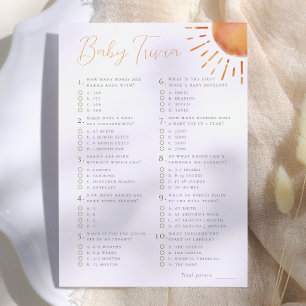 Kleine Straal Zonneschijn Baby Trivia Shower Spel Kaart