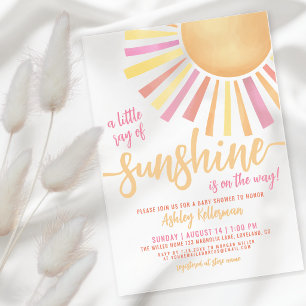 Kleine straal zonneschijn Boho baby shower Acryl Uitnodigingen