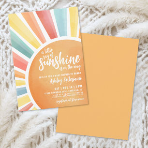 Kleine Straal Zonneschijn Boho Baby Shower Uitnodi Kaart