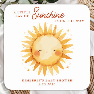 Kleine Straal Zonneschijn Boho Schattig Zon Baby S Vierkante Sticker