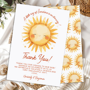 Kleine Straal Zonneschijn Boho Schattige Zon Baby Bedankkaart