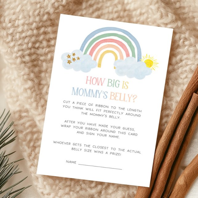Kleine Straal Zonneschijn Hoe Groot Is Mama's Buik (Rainbow Baby Shower How Big Is Mommy's Belly Game)