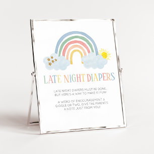 Kleine Straal Zonneschijn Late Night Luiers Bord Poster