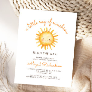 Kleine straal zonneschijn Mooie babyshower uitnodi Briefkaart