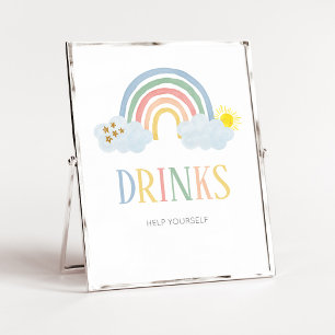 Kleine Straal Zonneschijn Regenboog Dranken Bord Poster