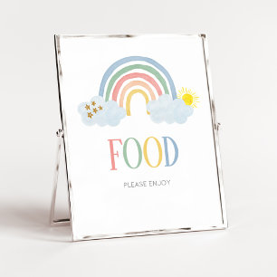 Kleine Straal Zonneschijn Regenboog Voedsel Bord Poster