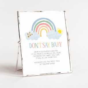 Kleine Straal Zonneschijn Regenboog Zeg Niet Baby Poster