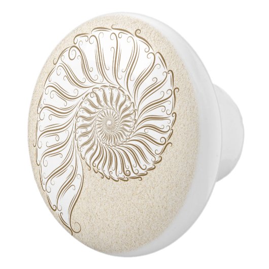 Kleine strandshell ladeknoppen keramische knop (Rechts)