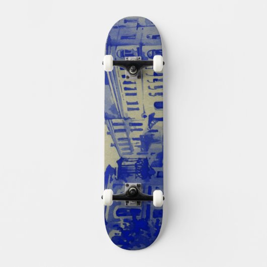 Kleine straten in de oude stad skateboard (Voorkant)