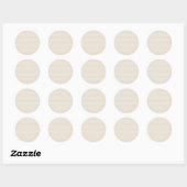 Kleine strepen Beige Ivoor Classic Ronde Sticker (Vel)