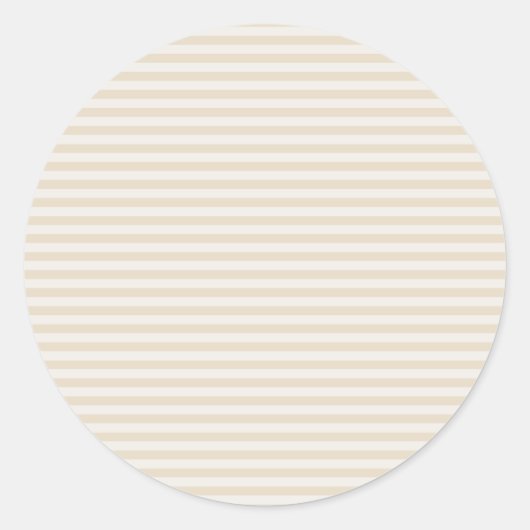 Kleine strepen Beige Ivoor Classic Ronde Sticker (Voorkant)