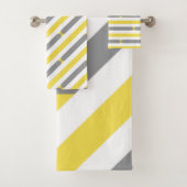 Kleine strepen met grijze en gele diagonaal bad handdoek (Insitu)