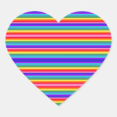 Kleine strips van regenboogkleuren hart sticker (Voorkant)