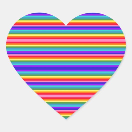 Kleine strips van regenboogkleuren hart sticker (Voorkant)