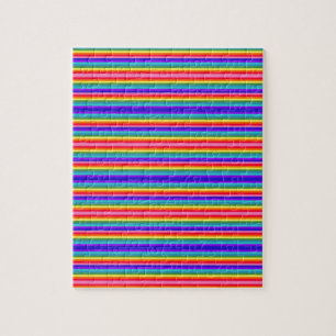 Kleine strips van regenboogkleuren legpuzzel