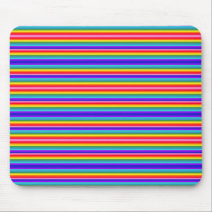 Kleine strips van regenboogkleuren muismat