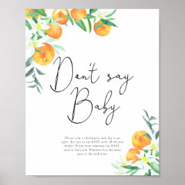 Kleine stropdas Zeg geen baby Poster