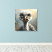 Kleine struisvogel canvas afdruk (Insitu (Houten vloer))