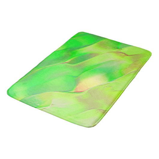 Kleine stukjes oud vivid groen badmat (Gekanteld)