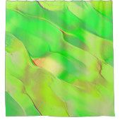 Kleine stukjes oud vivid groen douchegordijn (Voorkant)