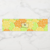 Kleine stukjes sinaasappel limoen gepersonaliseerd waterfles etiket (Enkel label)