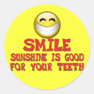 KLEINE SUNSHINE IS GOED VOOR UW TEETJE RONDE STICKER