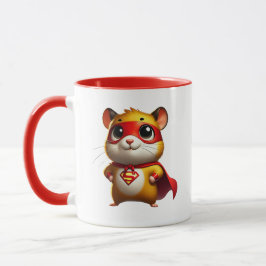 Kleine superheld hamster met haar cape. mok