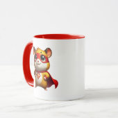 Kleine superheld hamster met haar cape. mok (Voorkant links)