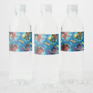 Kleine Superhelden Feestje Waterfles Etiket