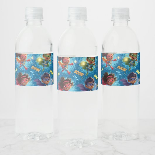Kleine Superhelden Feestje Waterfles Etiket (Flessen)