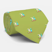 Kleine surfplanken in Sand Pattern Green Stropdas (Opgerold)